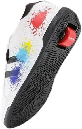 Beppi Roller Sneakers for Girls & Boys –Skate Shoes with Wheels Black/White, Size 1.5