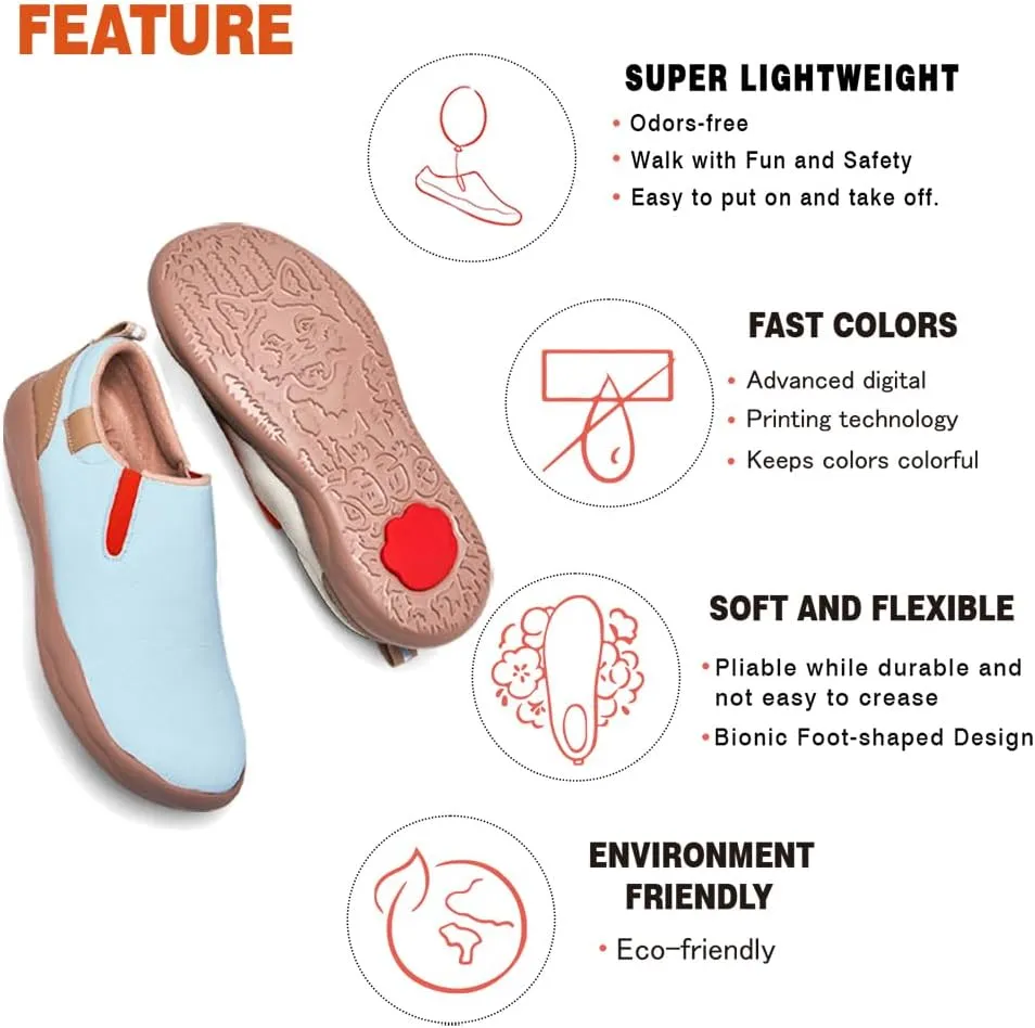 Boys Girls Slip On Loafers Kid's Lightweight Comfort Sneakers Art Painted Walking Travel Shoes Macaron Style