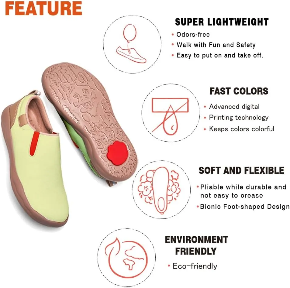 Boys Girls Slip On Loafers Kid's Lightweight Comfort Sneakers Art Painted Walking Travel Shoes Macaron Style