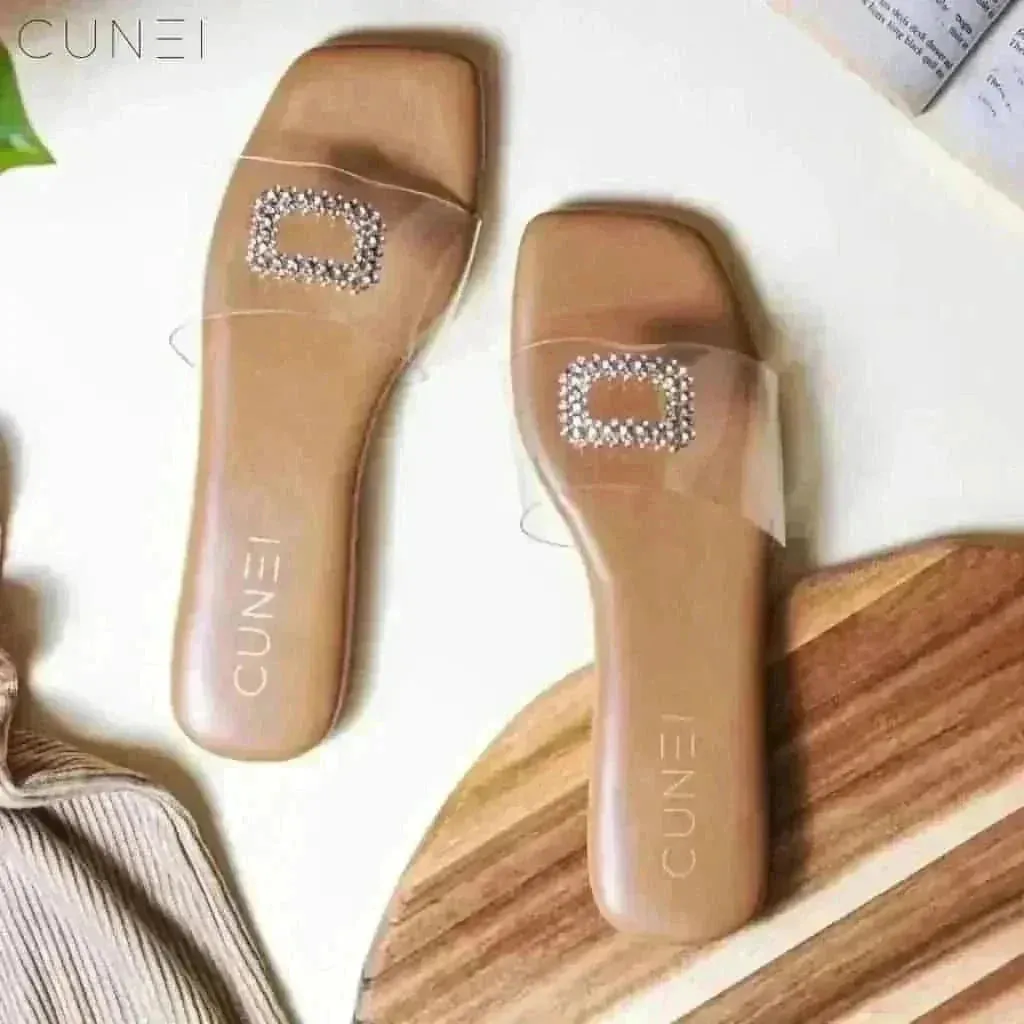 Cubic Crystal Tanned Flats