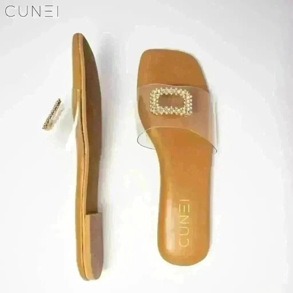 Cubic Crystal Tanned Flats