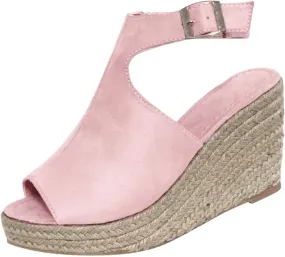 Eduavar Sandals Women Fashion, Womens Sandals Dressy Summer Open Toe Wedge Sandals Ankle Strap Platform Sandals