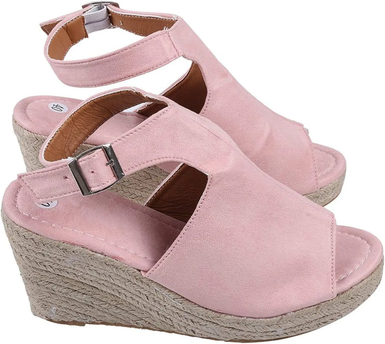 Eduavar Sandals Women Fashion, Womens Sandals Dressy Summer Open Toe Wedge Sandals Ankle Strap Platform Sandals