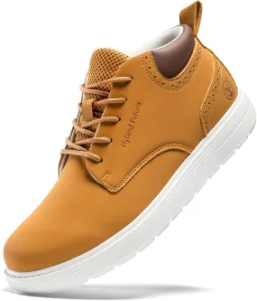 FLYLAND Men's Fashion Sneakers Chukaa Boots Leather Shoes Lace Up Lightweight Dress Boots Walking Driving Shoes