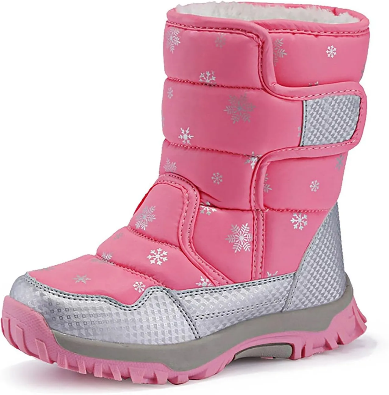 Girls Boys Snow Boots Outdoor Warm Comfortable Non Slip Mid Calf Padded Small Big Kids Plush Lined Winter Shoes