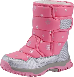 Girls Boys Snow Boots Outdoor Warm Comfortable Non Slip Mid Calf Padded Small Big Kids Plush Lined Winter Shoes