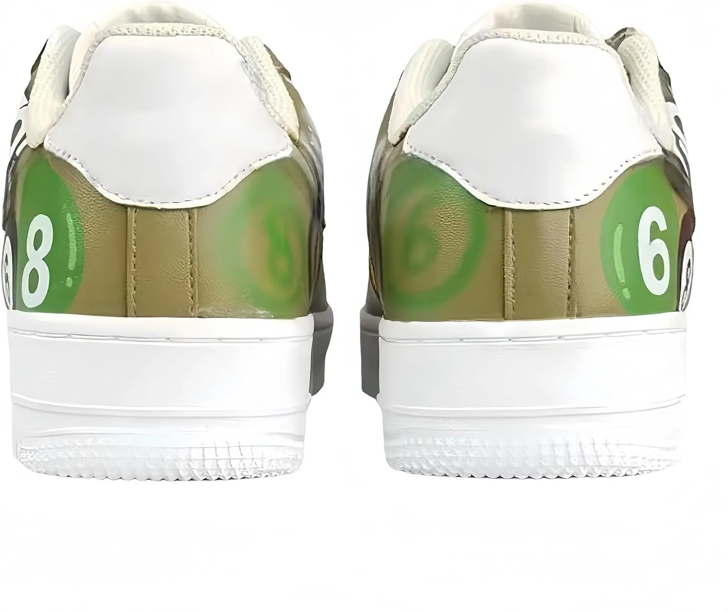 Hand-Painted Platform Sneakers, Artistic Fashion Chunky Casual Shoes, Yellow and White, Unisex