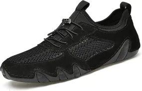 Handmade Men's Casual Driving Shoes - Breathable Mesh Slip-Ons for Walking, Driving & Daily Wear