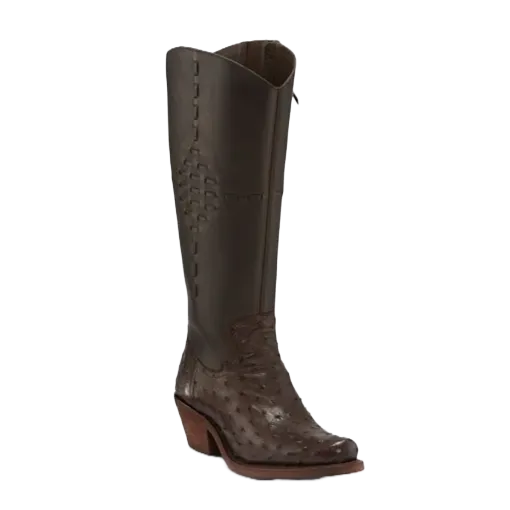 Justin Ladies McAlester Quill Ostrich Nicotine Brown Boots RML253