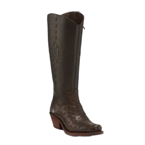Justin Ladies McAlester Quill Ostrich Nicotine Brown Boots RML253