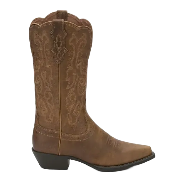 Justin Ladies Mckayla 12" Tan Stampede Western Boots L2561