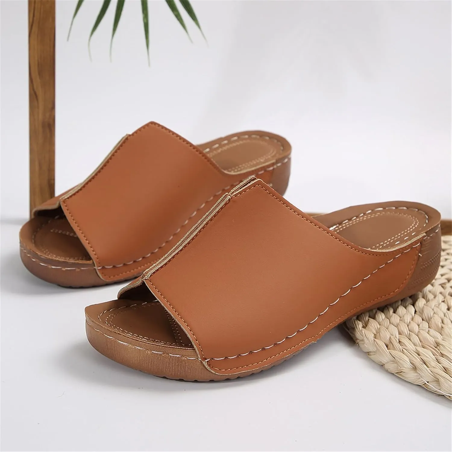 Lausiuoe Orthopedic Sandals For Women Arch Support Slides Flat feet Plantar Fasciitis Comfort Walking Orthotic Flips Flops