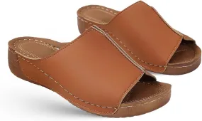 Lausiuoe Orthopedic Sandals For Women Arch Support Slides Flat feet Plantar Fasciitis Comfort Walking Orthotic Flips Flops