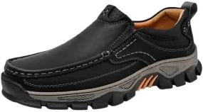 Men's Casual Slip-On Loafers - Breathable, Non-Slip Rubber Sole Dress Shoes in Black, Brown, Grey | Sizes 6.5-10, for Autumn, Spring