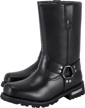Men's Motorcycle Boot For Riding Waterproof Black PU Leather Boots Mid Calf Boots for Men