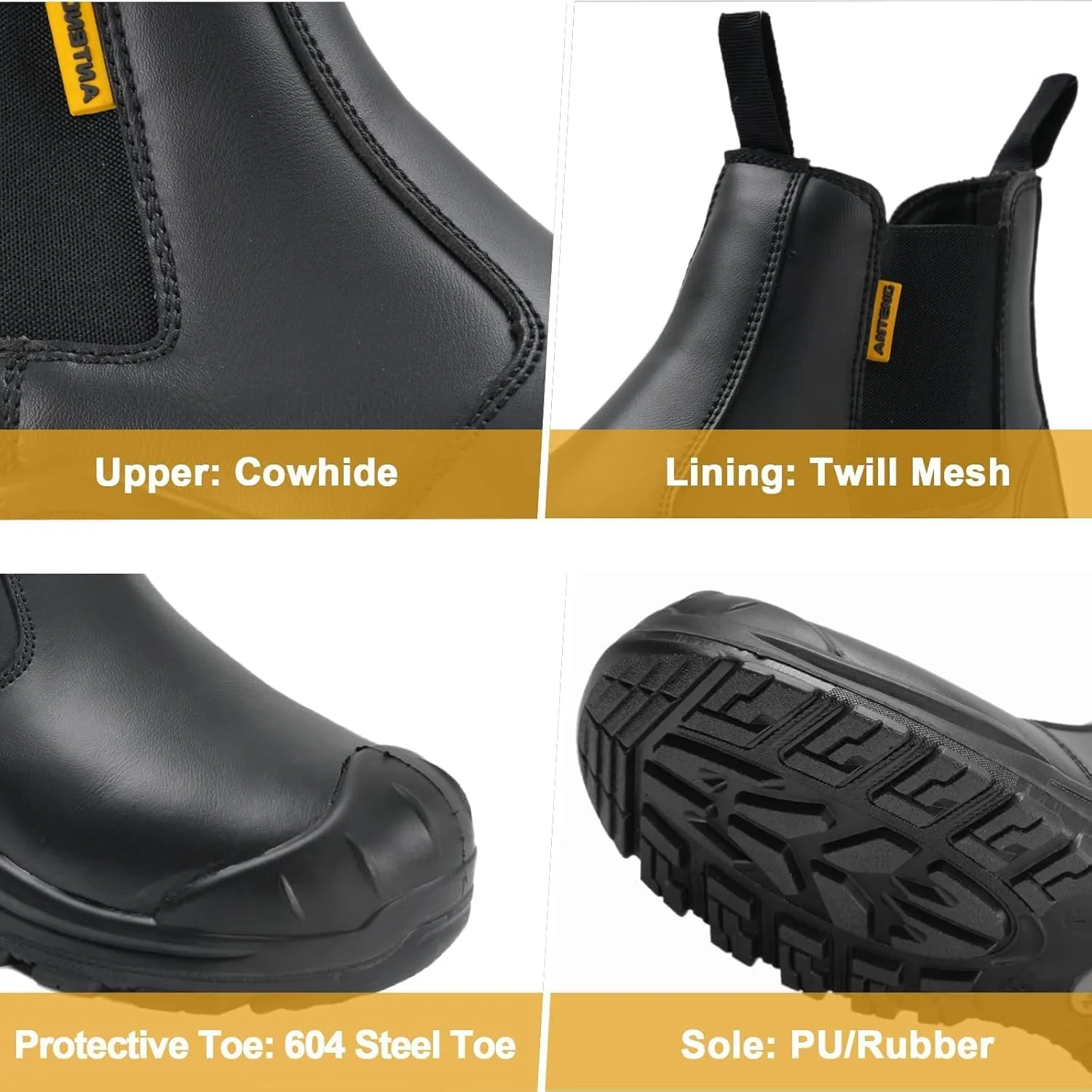 Men's Work & Safety Footwear, Shatterproof Composite Toe Boots, Antipruritic Work Boots, Zapatos de Trabajo Para Hombres