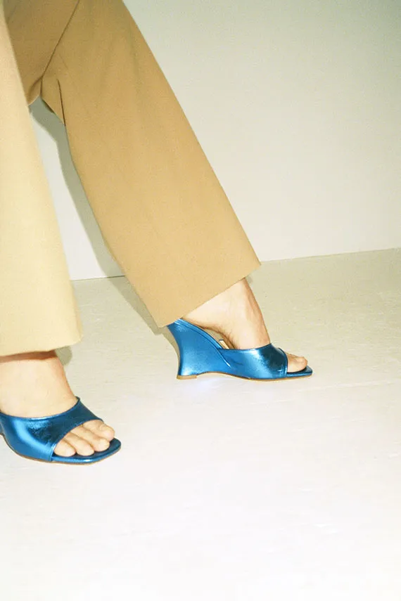 Metallic Lapis Lido Wedge