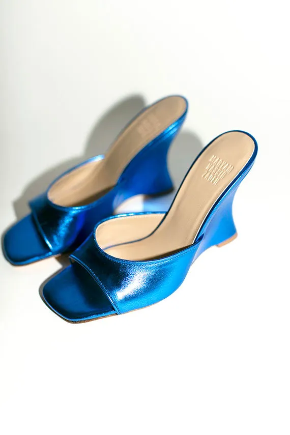 Metallic Lapis Lido Wedge