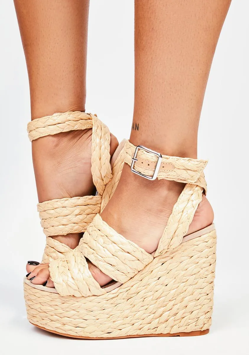 Nude Gabbie Wedge Heels