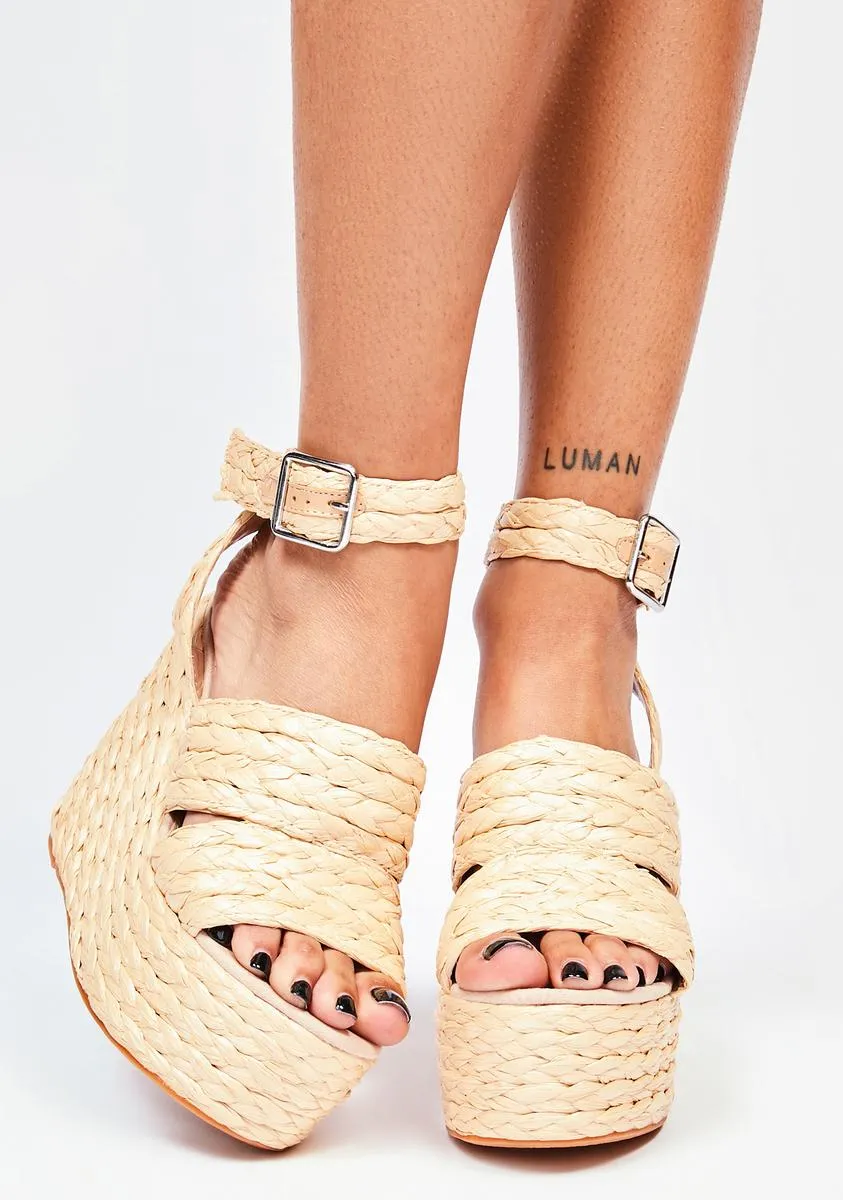 Nude Gabbie Wedge Heels