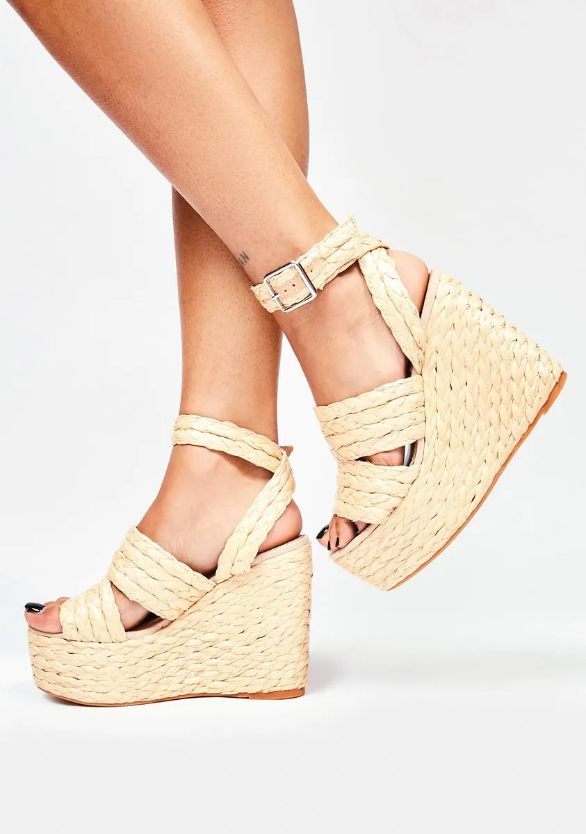 Nude Gabbie Wedge Heels