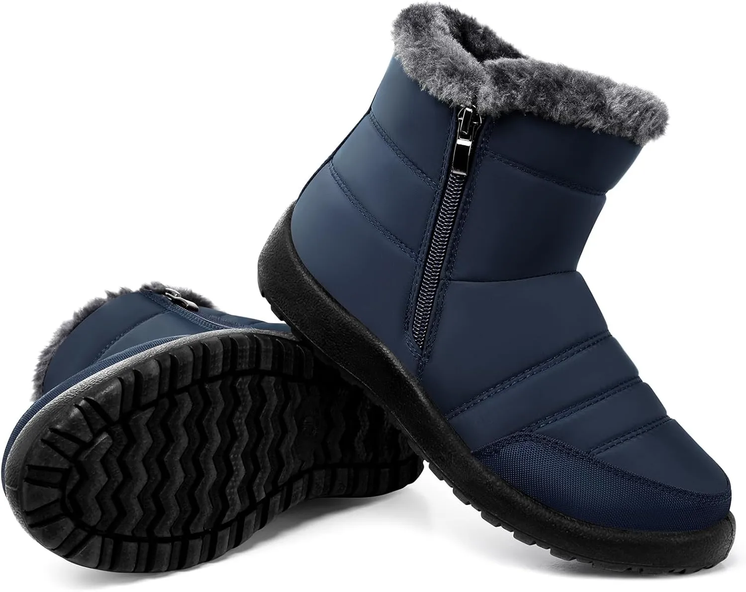 SHIBEVER Winter Boots For Women Snow: Woman Snow Winter Warm Fur Lined Booties Outdoor Resistant Booty