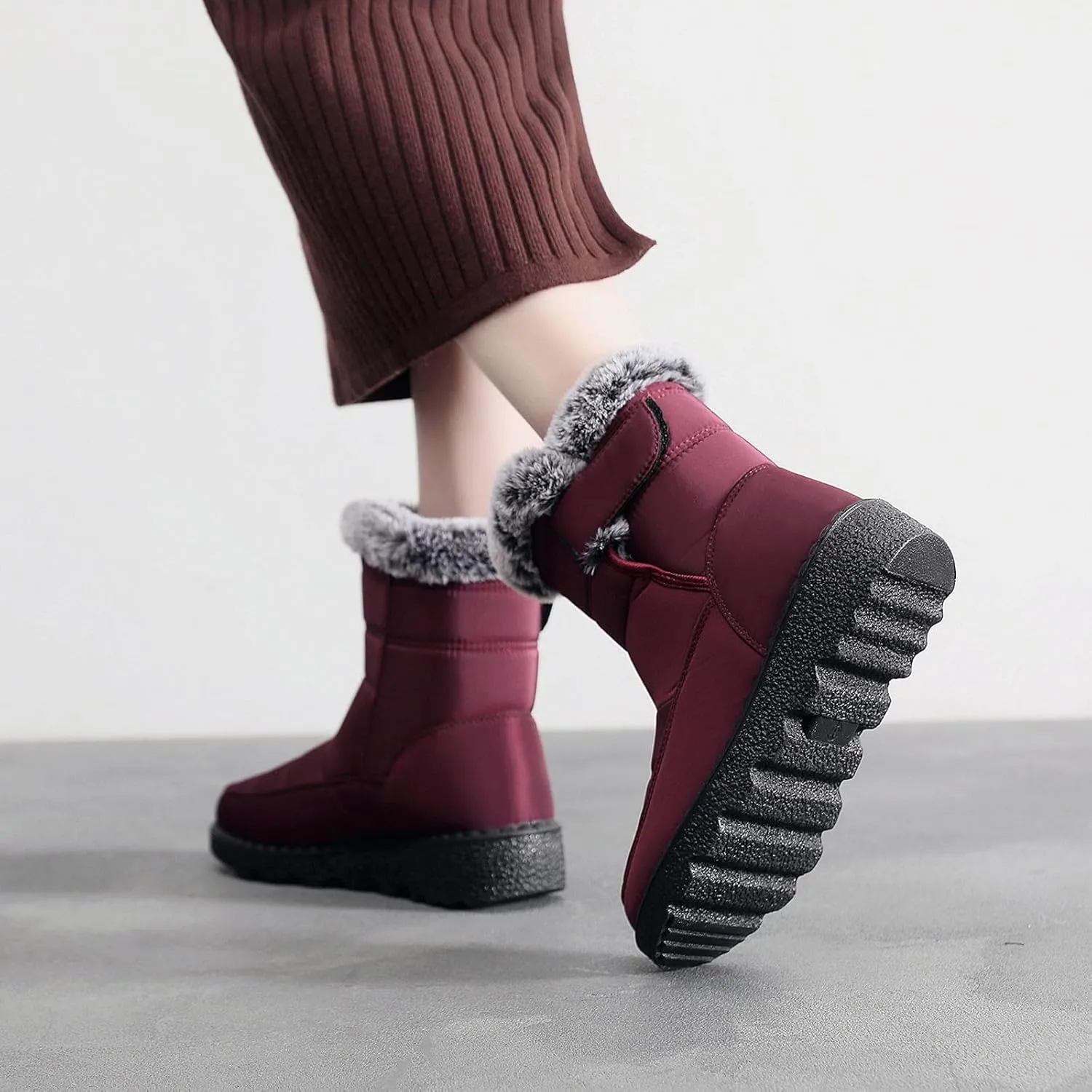 Snow Boots for Teen Girls Waterproof Boots Waterproof Ankle Booties Fleece Warm Outdoor Boots Womens Work Boots