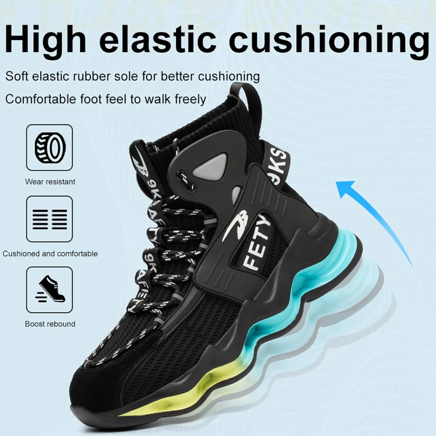 Steel Toe Work Boots for Men Work Shoes Composite Toe Construction Boots for Men