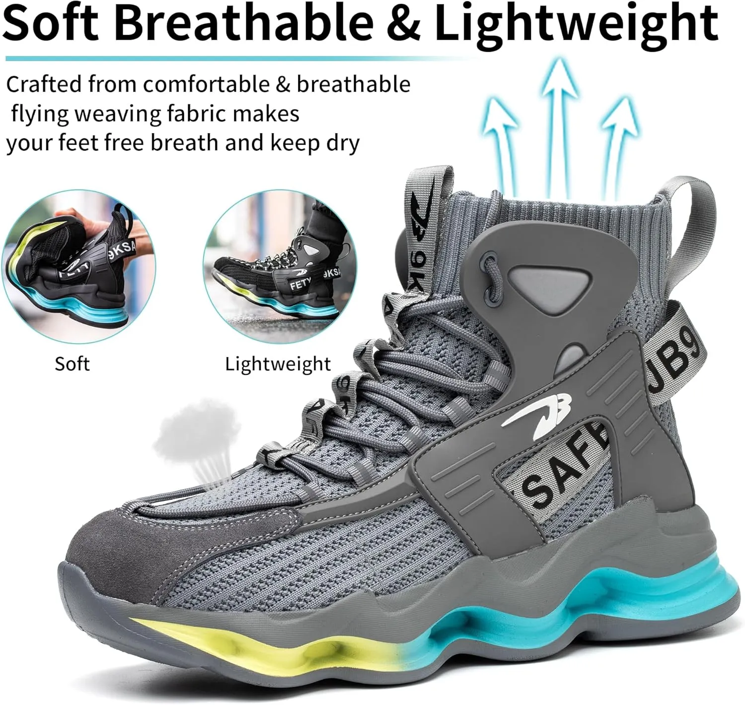 Steel Toe Work Boots for Men Work Shoes Composite Toe Construction Boots for Men