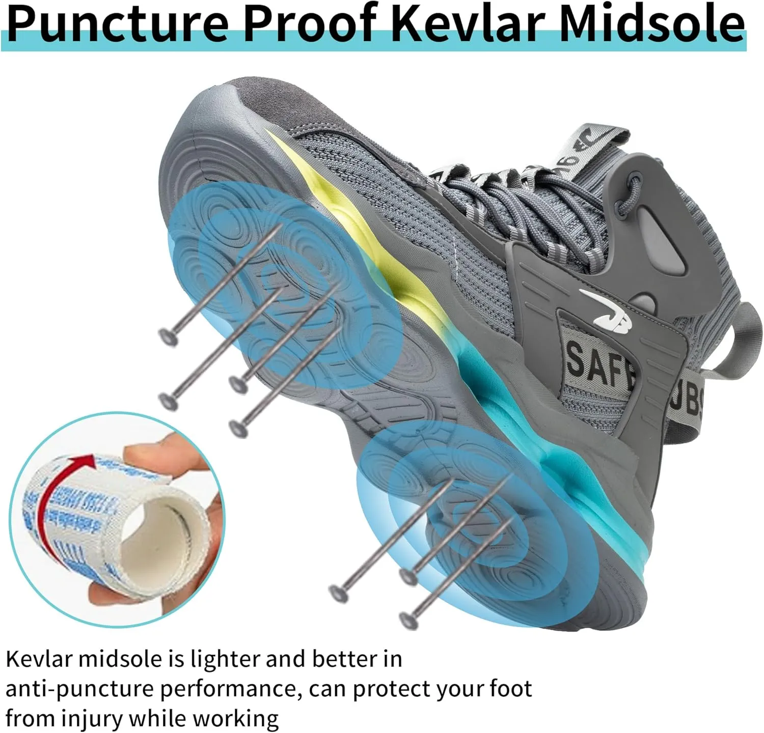 Steel Toe Work Boots for Men Work Shoes Composite Toe Construction Boots for Men
