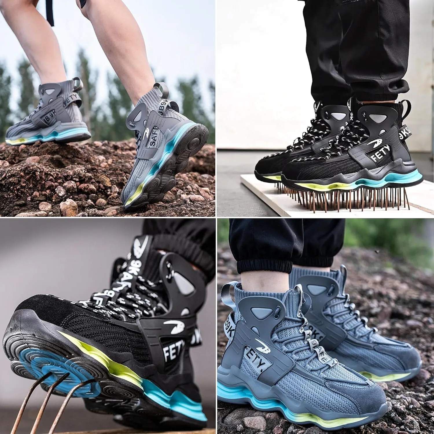 Steel Toe Work Boots for Men Work Shoes Composite Toe Construction Boots for Men