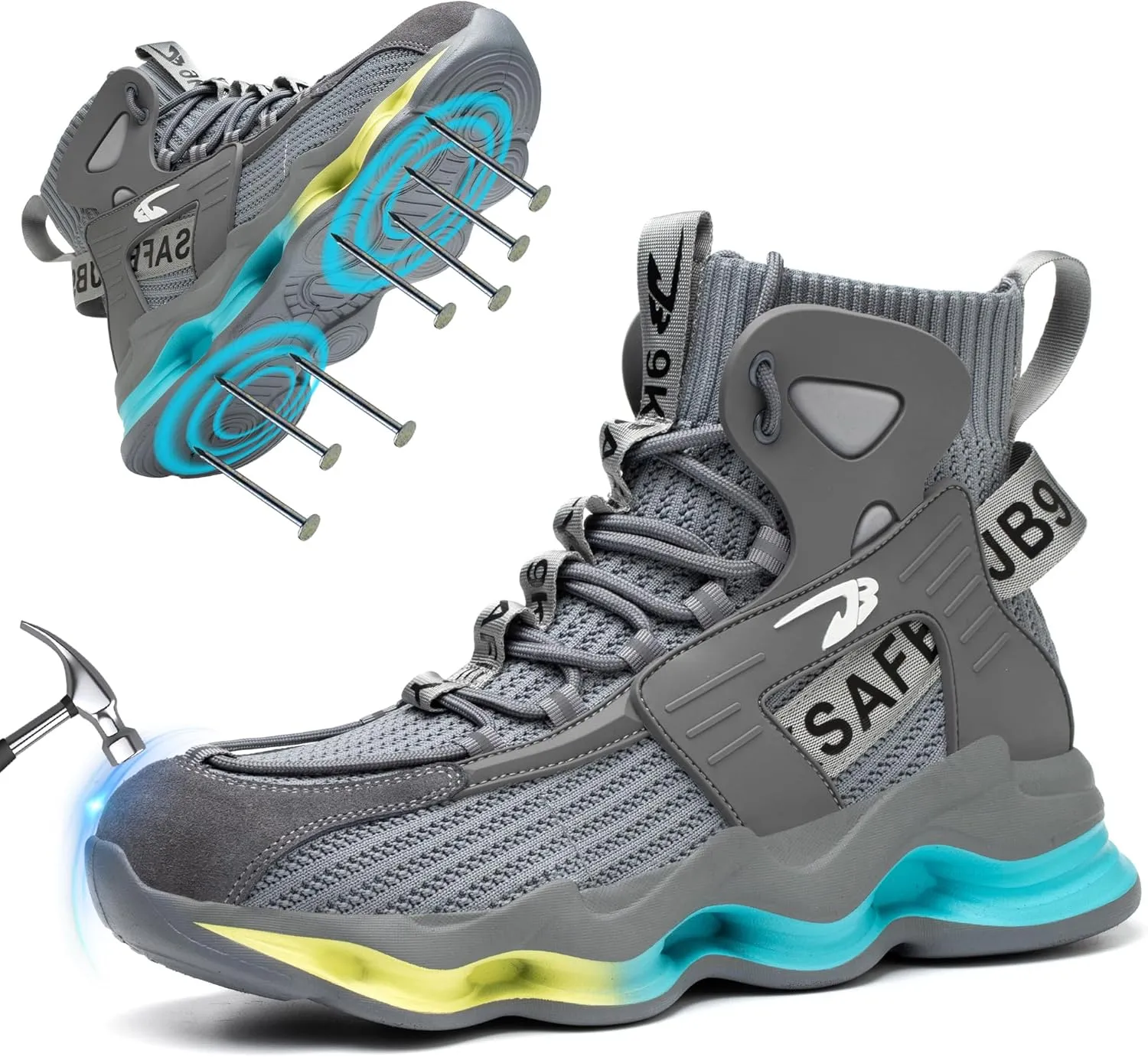Steel Toe Work Boots for Men Work Shoes Composite Toe Construction Boots for Men
