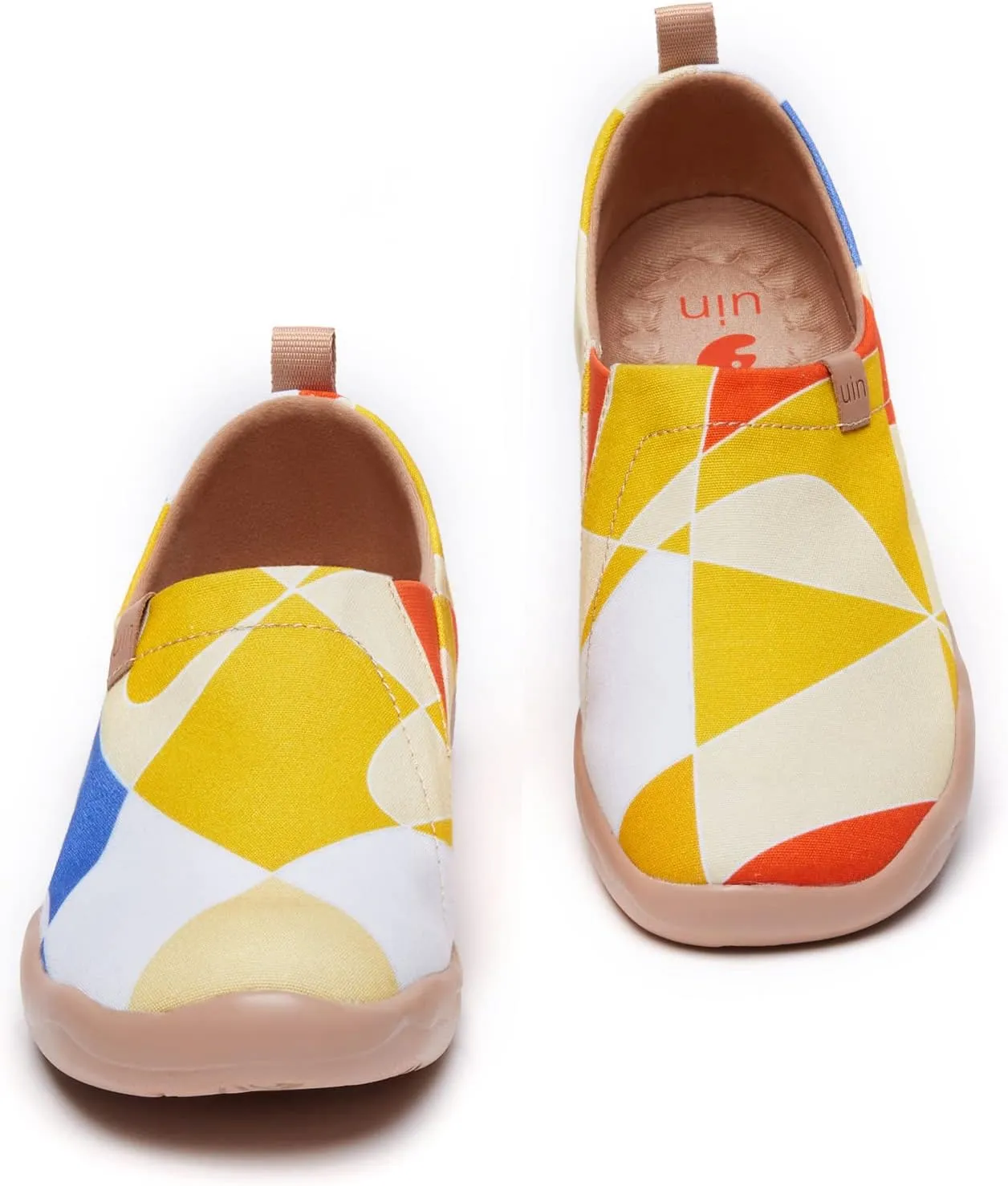 UIN Women's Slip Ons Lightweight Flats Walking Casual Loafers Travel Shoes Toledo  Color & Geometry