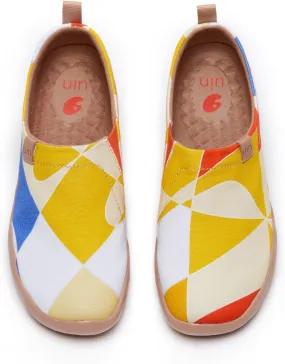 UIN Women's Slip Ons Lightweight Flats Walking Casual Loafers Travel Shoes Toledo  Color & Geometry