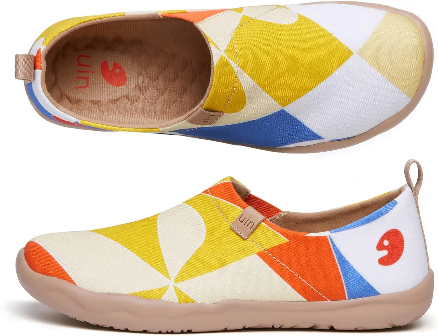 UIN Women's Slip Ons Lightweight Flats Walking Casual Loafers Travel Shoes Toledo  Color & Geometry