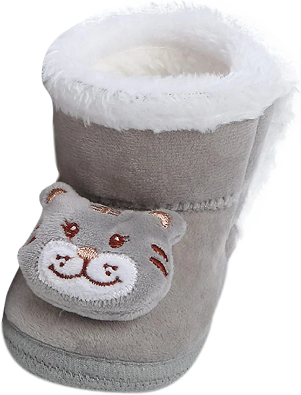Warm Faux Fur Lined Soft Boots Baby Winter Ankle Non-Slip Rubber Texture Sole Toddler Winter Snow Kids Shoes