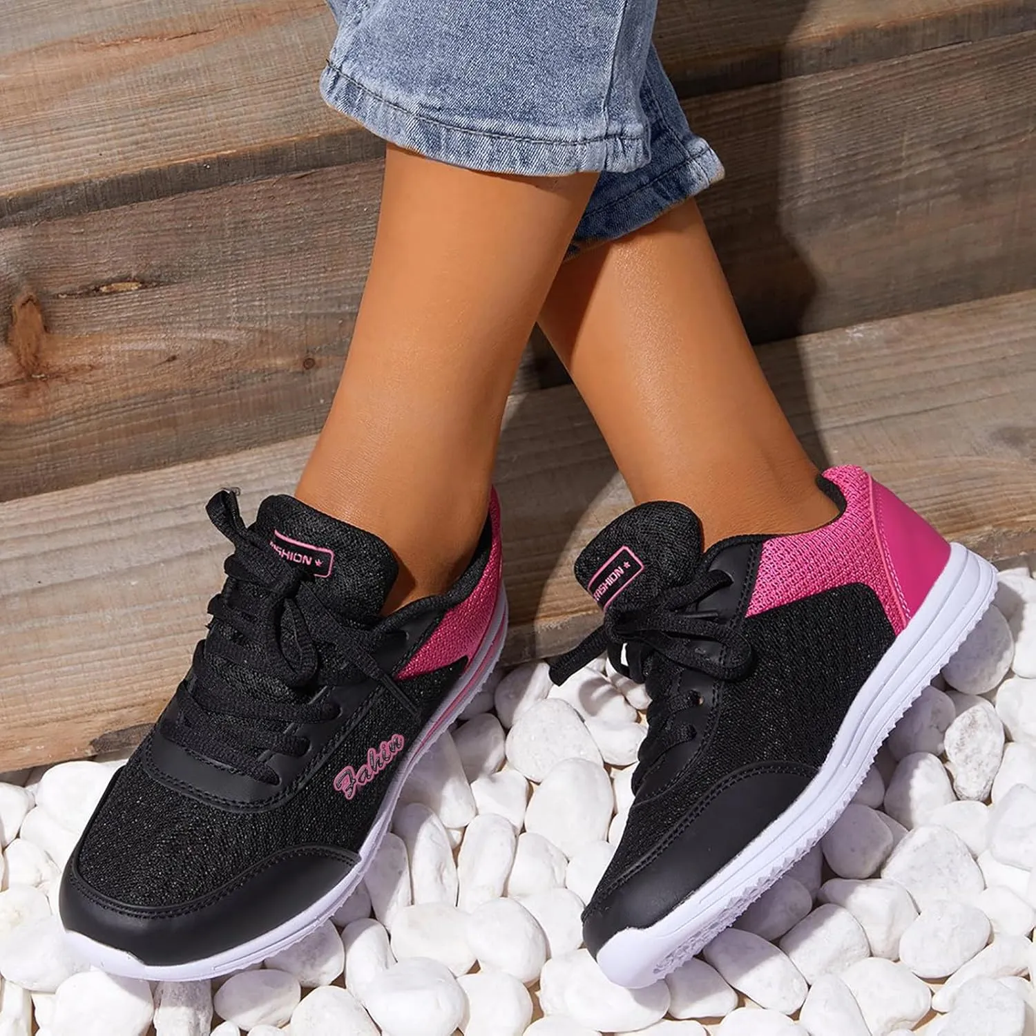 Women's Fashion Sneaker Non Slip Work Wide Comfortable Slip Resistant Work Shoes Womens Black Running Shoes Black and White Loafers Women Sparkly Sneakers for Women