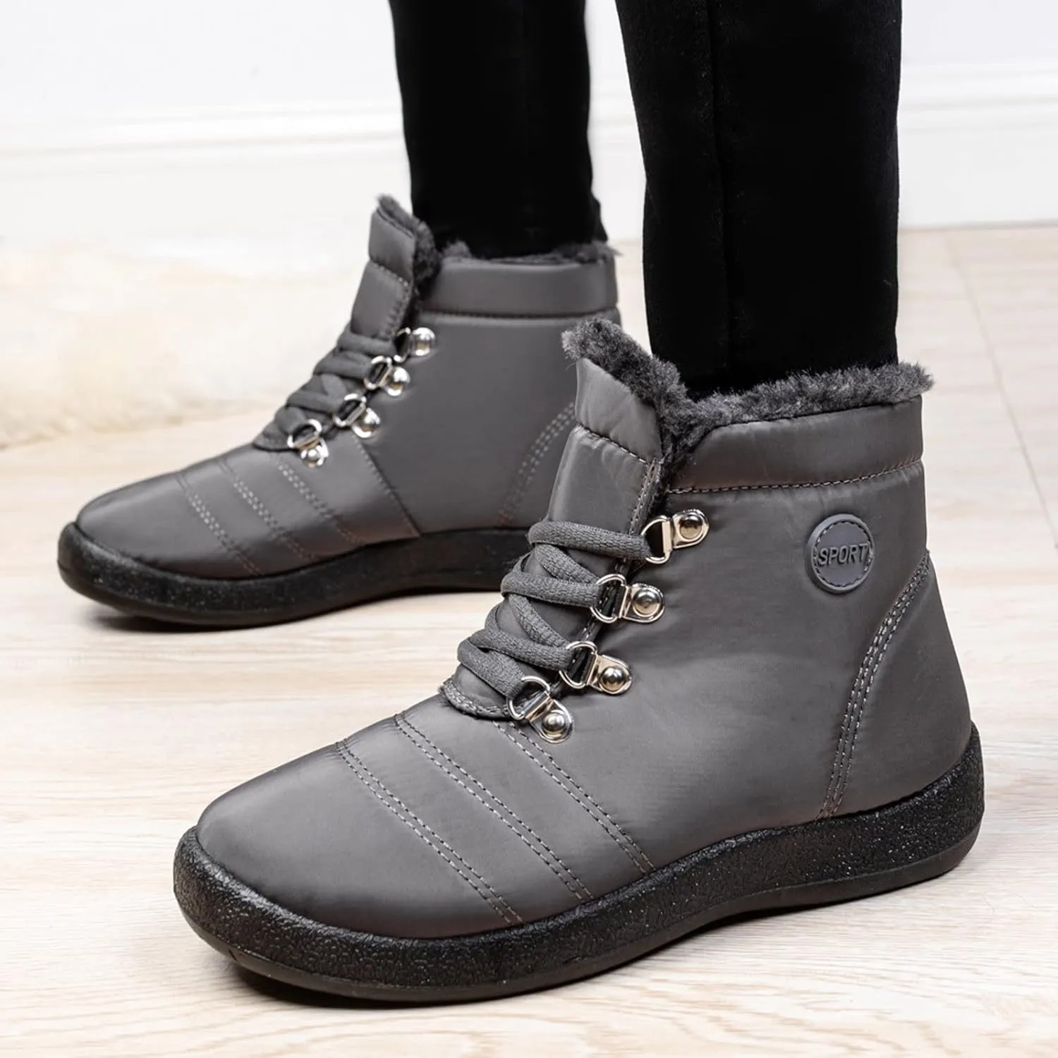 Women's Snow Boots Waterproof Boots Waterproof Insulated Fur Boots Fleece Winter Work Boots for Women Teens Winter Boots