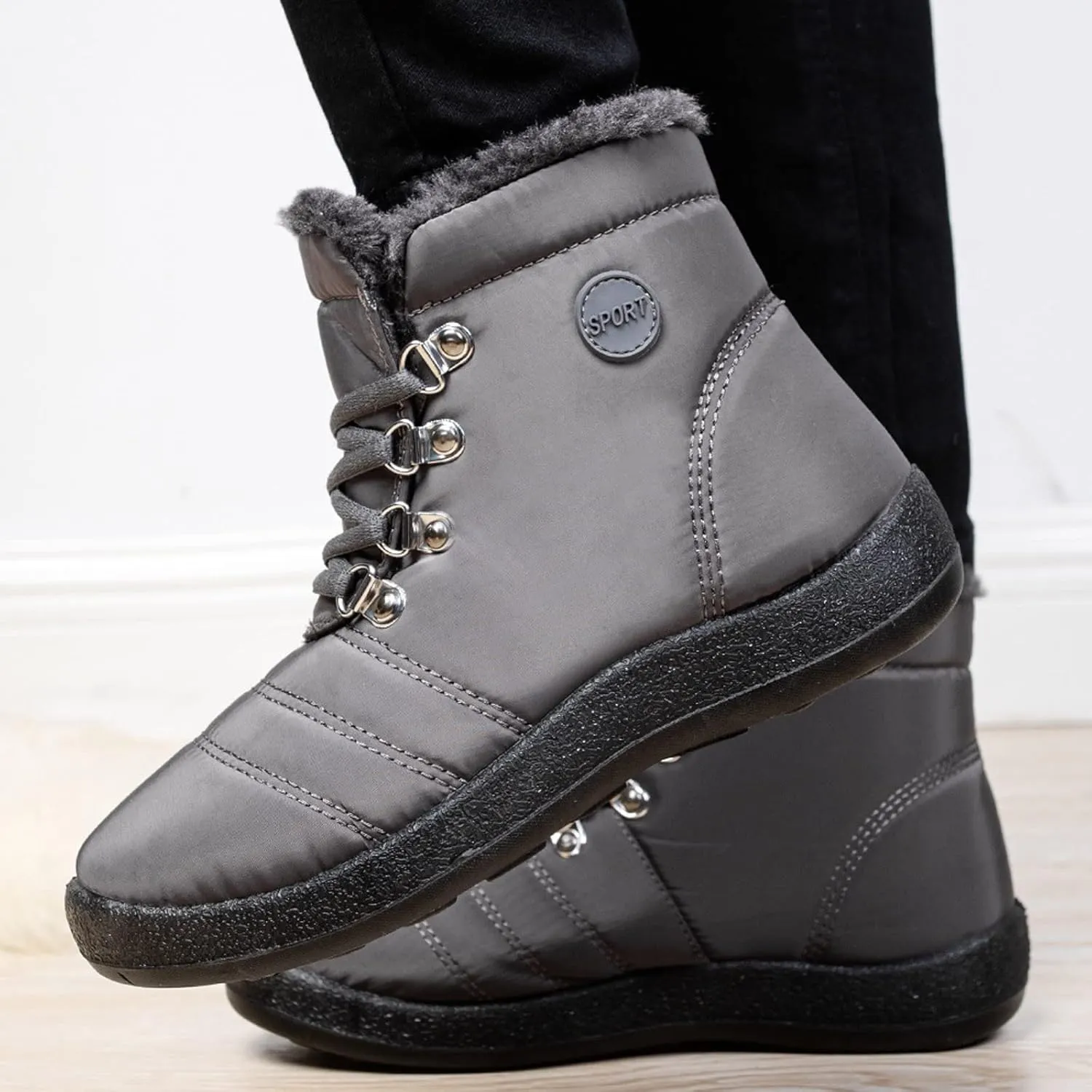 Women's Snow Boots Waterproof Boots Waterproof Insulated Fur Boots Fleece Winter Work Boots for Women Teens Winter Boots